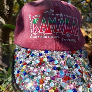 KAMALA HARRIS SWAROVSKI CRYSTAL BLING HAT:  ARE YOU READY FOR IT!!!  KAMALA HARRIS FOR PRESIDENT!!!